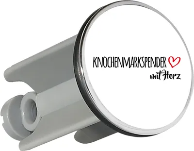 Produktbild von Huuraa Waschbeckenstöpsel Knochenmarkspender mit Herz 4cm höhenverstellbar Abflussstopfen Geschenkidee
