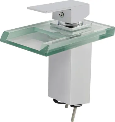 Produktbild von LED Wasserfall-Armatur - Waschbecken Mischbatterie - 3-farbige Temperatur-LED (Blau/Grün/Rot) - Warm/Kalt - Einhebel - Keramikkartusche - Messingkörper - Deckmontage - Chrom
