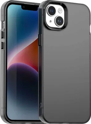 Produktbild von Handyhülle für iPhone 15 Schlank Durchscheinend Matt Stoßfest Schutzhülle Schwarz