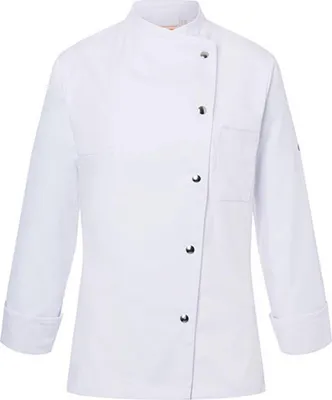 Produktbild von KARLOWSKY Damen Kochjacke LARISSA Druckknöpfe Modern-Fit Weiß 38