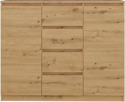 Obrázok produktu pre Komoda, veľká, moderný štýl, 2 dvierka, 4 zásuvky, funkčný dizajn