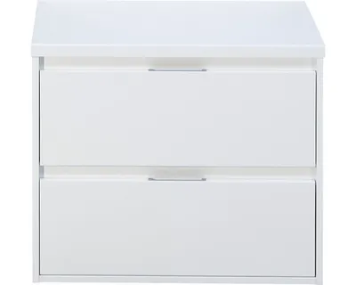 Produktbild von Sanox Waschtischunterschrank Porto BxHxT 70,2 x 58 x 50 cm mit Waschtischplatte weiß hochglanz