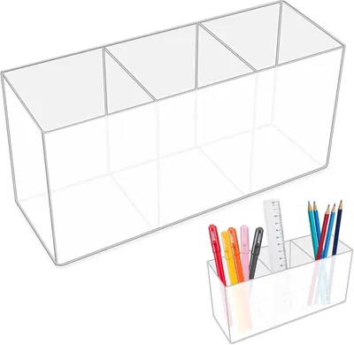 Produktbild von Stiftehalter, Schreibtisch-Stiftehalter, Acryl-Stifteetui, Organizer für Stifte und Pinsel, transparente Stifteaufbewahrungsbox