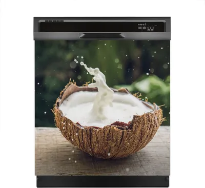 Produktbild von Aufkleber sticker 60x60 cm Dekorative folie Spülmaschine - Kokosnuss Frucht und Milch