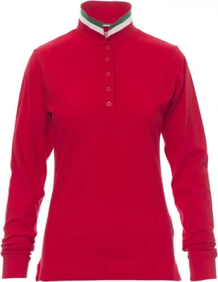 Produktbild von Langarm Poloshirt "LONG NATION LADY" - Payper Rot/Italien L