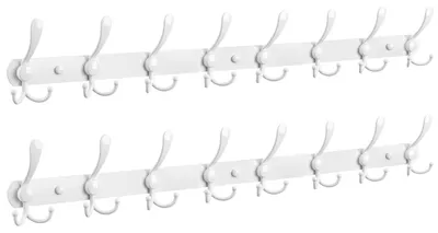 Produktbild von Omgoods – Wandgarderobe aus Edelstahl mit 24 Haken (Set mit 2 Stück)