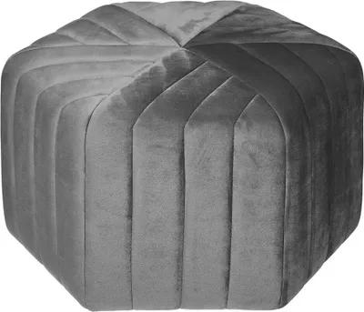 Produktbild von Eazy Living Samt Pouf Hex Grau