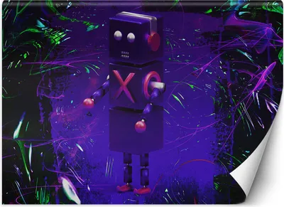 Produktbild von Vlies fototapete Roboter für Spielersymbole 300x210 cm Feeby Lila inkl. Kleber einfache Montage