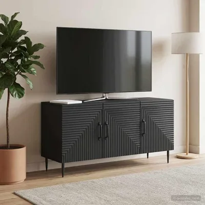 Zdjęcie produktu dla Szafka pod telewizor vidaXL, czarna, 99 x 34,5 x 50 cm, materiał drewnopochodny