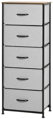 Produktbild von Aufbewahrungsbox - Schubladenschrank - Kommode - Stoffkasten - Aufbewahrungsmöbel - Grau - 5 geräumige Schubladen