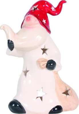 Produktbild von Wichtel Windlicht Deko Figur Teelichthalter Weihnachtsmann Skulptur Zwerg Troll