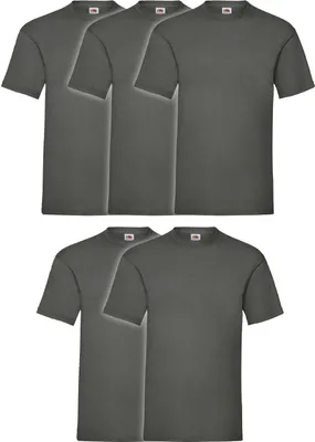 Produktbild von 5er Pack Fruit of the Loom Valueweight T-Shirt + GRATIS MyShirt Stoffbeutel Farbe: graphit Größe: 2XL