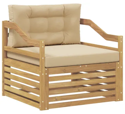 Image de Canapé d'extérieur vidaXL blanc et beige