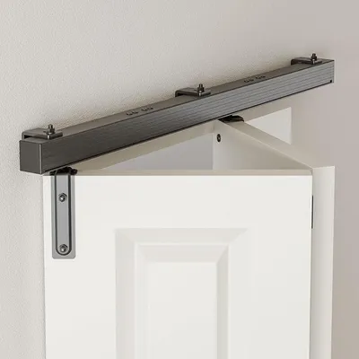 Produktbild von 122cm/4FT Bifold Schiebetürbeschlag Box Rail Kastenschiene Schiebetüren Schiebetürsystem Komplettset für 2-Faltende Verbundene Türen, Wandhalterung, Keine Tür