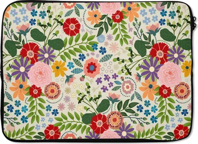 Produktbild von MuchoWow® Laptop Hülle 13 Zoll Blätter - Blumen - Design Laptoptasche - Laptophülle - Sleeve - Rundumschutz