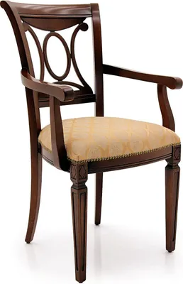 Obrázek produktu pro Design Polster Stuhl Sitz Büro Esszimmer Holz Stuhl mit Armlehne Klassisch