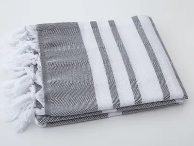 Obrázok produktu pre Osuška do kúpeľa Hamam - Tuva Home - 100x180cm 100% bavlnená obrovská osuška do sauny SPA Plážová osuška XXL Pareo Kilt do sauny pre dámy a pánov, farba: sivá