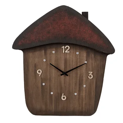 Produktbild von Clayre & Eef Wanduhr 37x4x40 cm Braun Holz