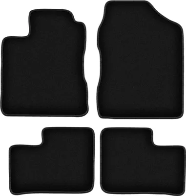Zdjęcie produktu dla Dywaniki welurowe do Daihatsu Cuore VI hatchback (2003-2007) - czarne dywaniki samochodowe BASIC komplet (4 szt.)