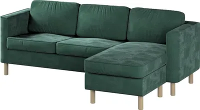 Produktbild von Dekoria Bezug für Pärup 3-Sitzer Sofa mit Recamiere, dunkelgrün, 235x80x148