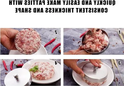 Edelstahl Hamburgerpresse mit verstellbarem Handgriff für perfekte Burger und Grillen