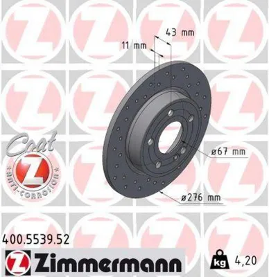 Produktbild von ZIMMERMANN Bremsscheibe SPORT Z Hinten für Fahrzeuge mit AMG-Sportpaket