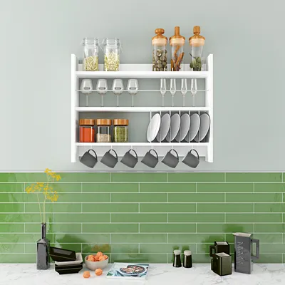 Immagine prodotto di Skye Decor, Kolin - Bianco, scaffali da cucina, bianco, 85 x 65 x 15 cm