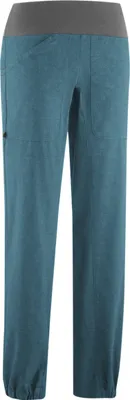 Helle; bequeme Kletterhose für Damen in Blau von Edelrid; mit elastischem Bund und seitlicher Tasche.