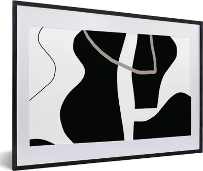 Produktbild von MuchoWow® Gerahmtes Poster Abstrakt - Minimalismus - Design 60x40 cm - Poster mit Schwarzem Bilderrahmen Wandposter Rahmen Foto Bilder - Schlafzimmer - Plakat in Rahmen - Drucken
