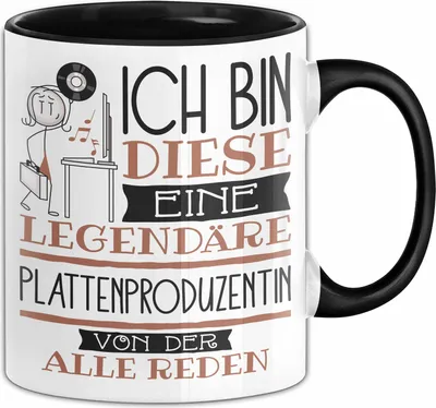 Produktbild von Plattenproduzentin Tasse Geschenk Ich Bin Diese Eine Legendäre Plattenproduzentin Von Der Alle Reden Geschenkidee Geburtstag Weihnachten (Schwarz)