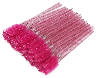 Immagine prodotto di 50 pennelli per il trucco in nylon, inclusi applicatori per mascara, pennelli per ciglia e sopracciglia, pennelli monouso portatili, color rosa