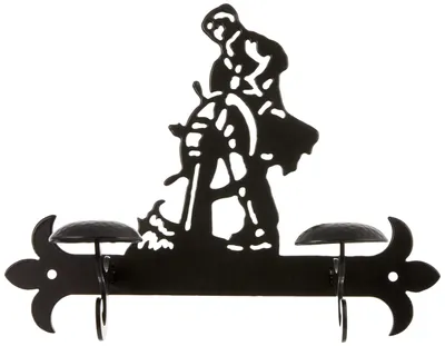 Kleiderhaken aus Schmiedeeisen, 290 mm, schwarz, 9x29x23 cm