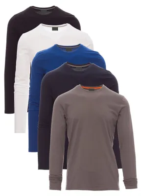 Produktbild von Mivaro Herren 5er Pack Langarmshirts Mischpack - 100% Baumwolle Longsleeves mit Rundhals, leicht anliegend, feinmaschiges Gewebe mit 165g/m² Stoffgewicht, Größen S bis 5XL