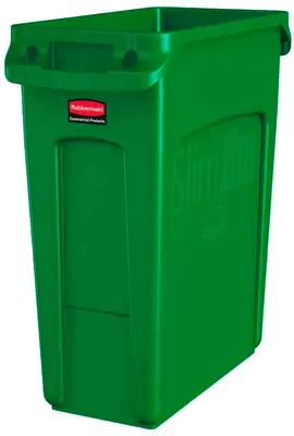 Produktbild von Rubbermaid - Slim Jim mit Luftschlitze 60 Liter - Polyethylene - Grün