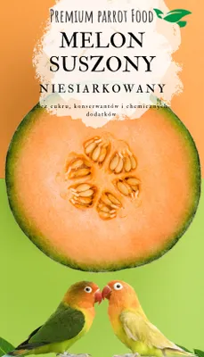 Obrázek produktu pro Prémiové krmivo pro papoušky - přírodní sušený meloun, zdravá svačinka 100G