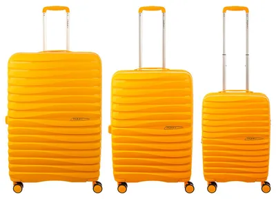 Produktbild von Franky PP18 Trolley Hartschalenkoffer 3er SET Spinner Gr. L/M/S inkl. Dehnfalte orange