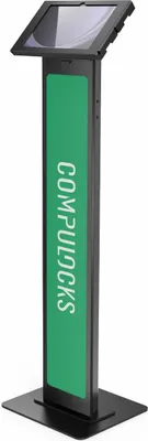 Produktbild von Compulocks Galaxy Tab A9+ Apex Enclosure Brandable Floor Stand Black - Aufstellung - für Tablett - Branding-fähig - verriegelbar - Metallrahmen - Schwarz - Bildschirmgröße: 27.9 cm (11") - Bodenaufstellung - für Samsung Galaxy Tab A9+