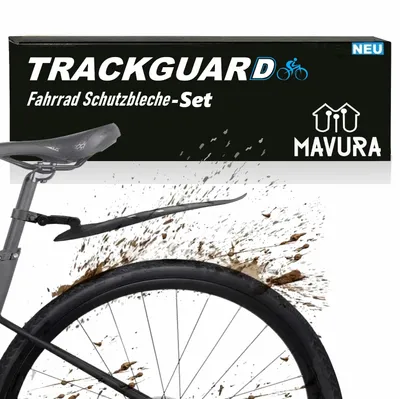 Zdjęcie produktu dla TRACKGUARD Błotniki rowerowe Błotnik tylny i przedni, osłona przeciwbryzgowa Czarny Uniwersalny zestaw błotników