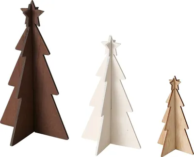 Produktbild von Dekorative Tannenbäume aus Sperrholz KARL, 12-25 cm, 3er-Set