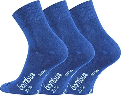 Produktbild von TippTexx 24 6 Paar kurze Bambus-Socken, Quarter Socken, Jeansblau, Größe 39-42