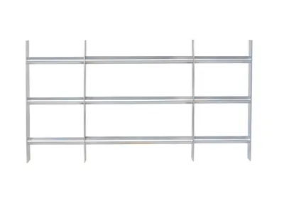 Image de Alberts 563707 Grille de fenêtre Secorino Basic, Extensible pour fenêtres à l'extérieur, Grille anti-effraction, Galvanisé bleu, 450 x 700-1050 mm