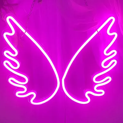 Produktbild von Rosa Flügel Leuchtreklame LED Neonlicht USB Nachtlicht für Wand Zimmer Spielzimmer Bar Party Dekoration