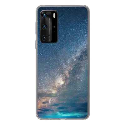Produktbild von MuchoWow® Handyhülle Schutzhülle Hülle für Huawei P40 Pro Sterne - Sonnensystem - Türkis - Jungen - Mädchen - Kinder Silikon Softcase Handy Hülle - Schutz