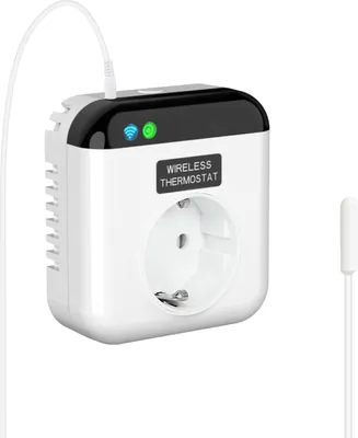 Produktbild von WiFi Programmierbarer Thermostat Steckdose – Smarte Wireless Steuerung mit Smart Life App, Fernsteuerung und Sprachsteuerung über Alexa und Google Assistant