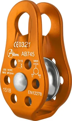 Umlenkrolle FIXED STANDARD PULLEY 24 kN von Aliens; orange; für Klettern; max. Seildurchmesser 12 mm.