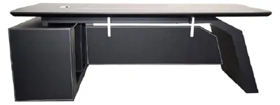 Produktbild von Büromöbel Chef Schreibtisch Managerschreibtisch Büroschreibtisch PITTSBURGH schwarz 2,2x1,85x 0,76 m