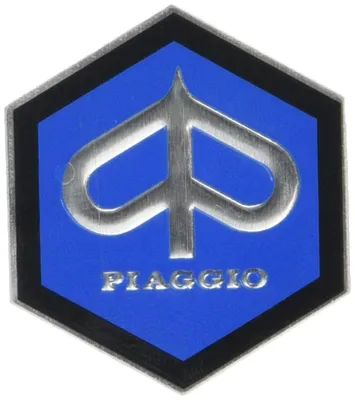 Immagine prodotto di Emblema RMS Piaggio Kaskade, esagonale in alluminio autoadesivo, dimensioni 49 x 43 mm, per Vespa PX 80