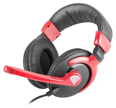 Image de GENESIS HM34X, Câble, Jouer, 20 - 20000 Hz, Casque avec microphone, Noir, Rouge