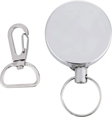 Immagine prodotto di Portachiavi telescopico da 4 cm in filo d'acciaio, antifurto, portachiavi smarrito, attrezzo da campeggio, moschettone