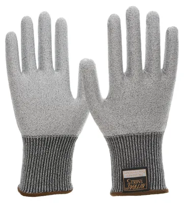 Produktbild von 10x NITRAS TAEKI Schnittschutzhandschuhe, TAEKI-Spezialgarn, grau (Farbcode: 1200), ohne Beschichtung, Strickbund, hoher Schnittschutz, Schutz gegen Kontaktwärme (100° C, 15 Sekunden), höchster Tragekomfort, höchste Fingerfertigkeit, als Unterziehhands| Packung (10 Paare)